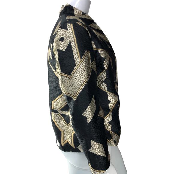 Chicos Women Size 2 US 12 Egyptian Sophisticate Persias Jacket Metallic Jacquard - Picture 10 of 16